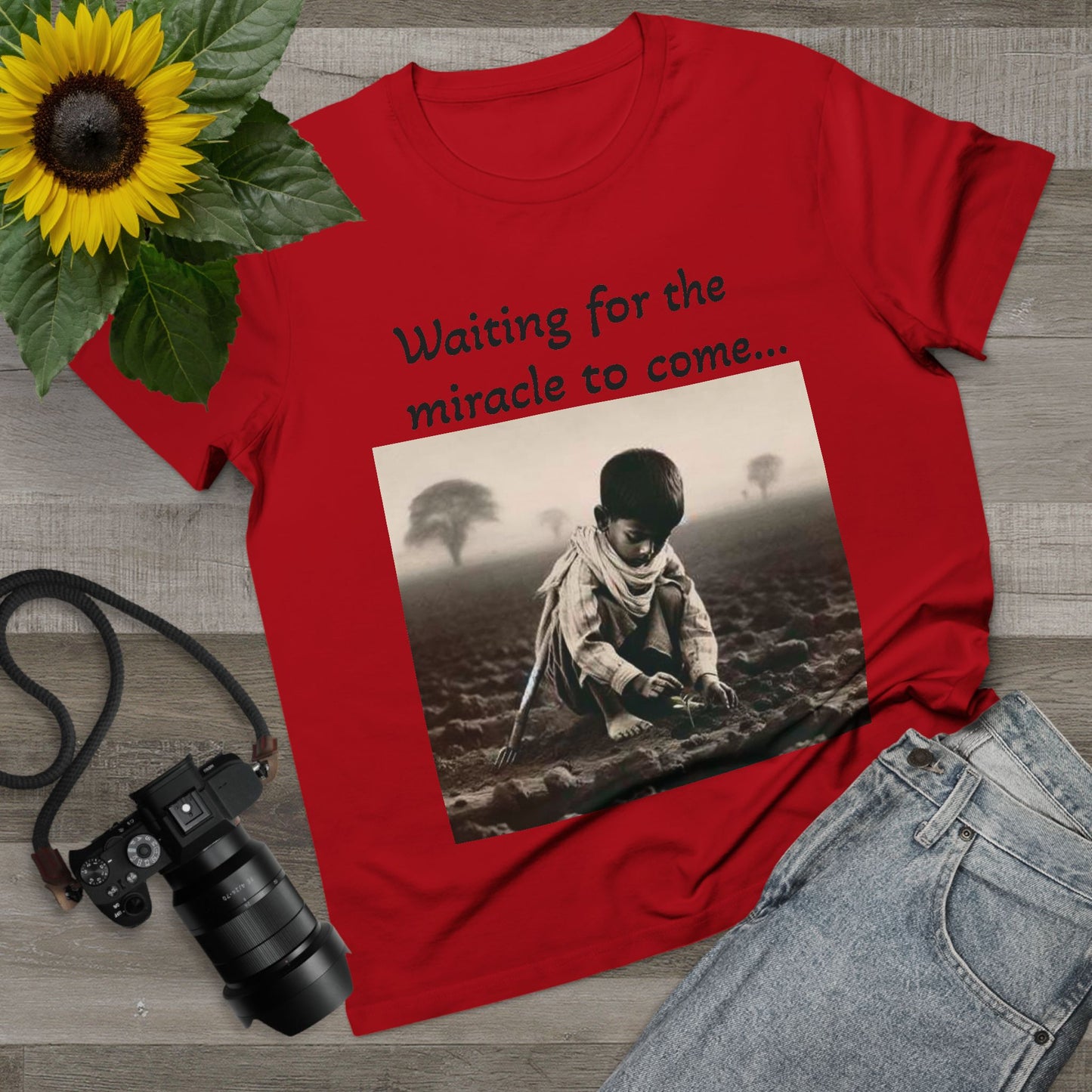 Waiting for the Miracle to Come Women’s Tee — Inspirational Photo Graphic T-Shirt