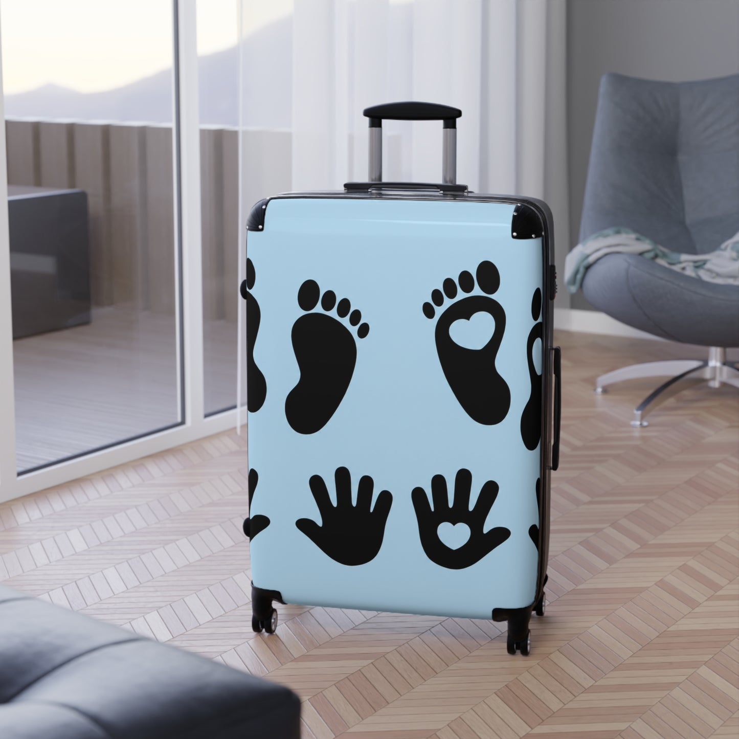 Handprint & Footprint Carry-On Suitcase