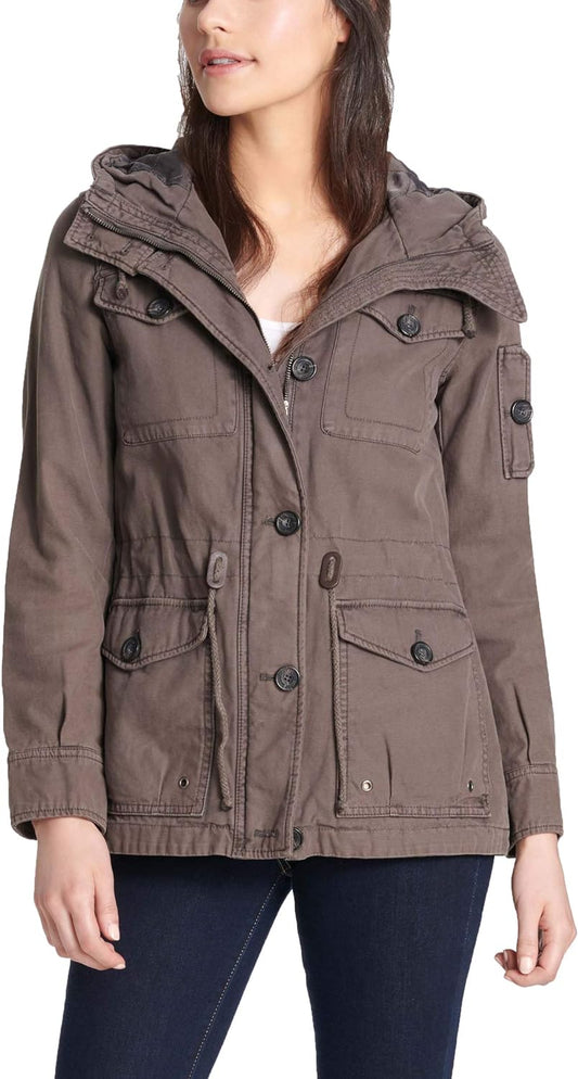 Women'S Lightweight Cotton Military Jacket (Standard & plus Sizes)