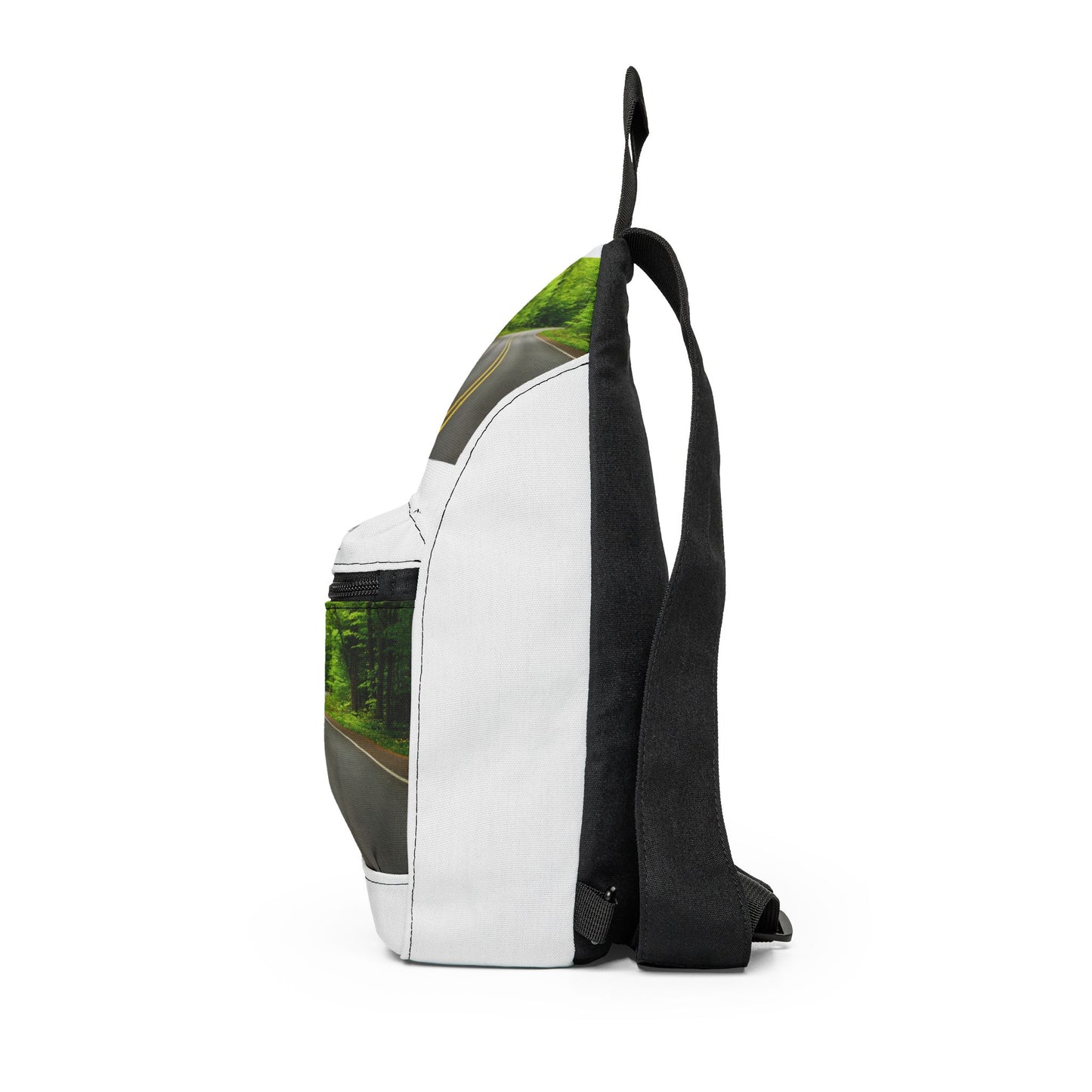 Road Trip Sling Bag — 'Discovering New Roads to Travel' Scenic Road Crossbody Bag