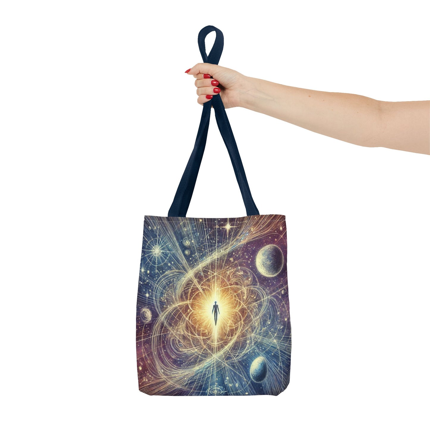 Cosmic Awakening Tote Bag — Spiritual Galaxy Design, 'Inner Light' All-Over Print