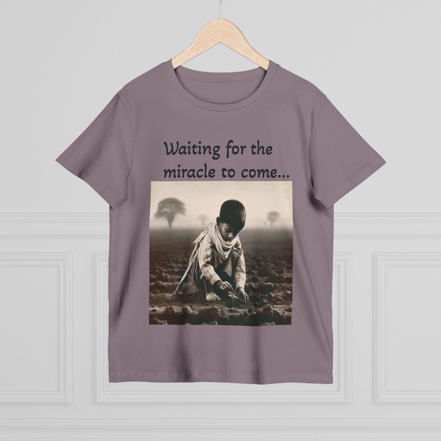 Waiting for the Miracle to Come Women’s Tee — Inspirational Photo Graphic T-Shirt
