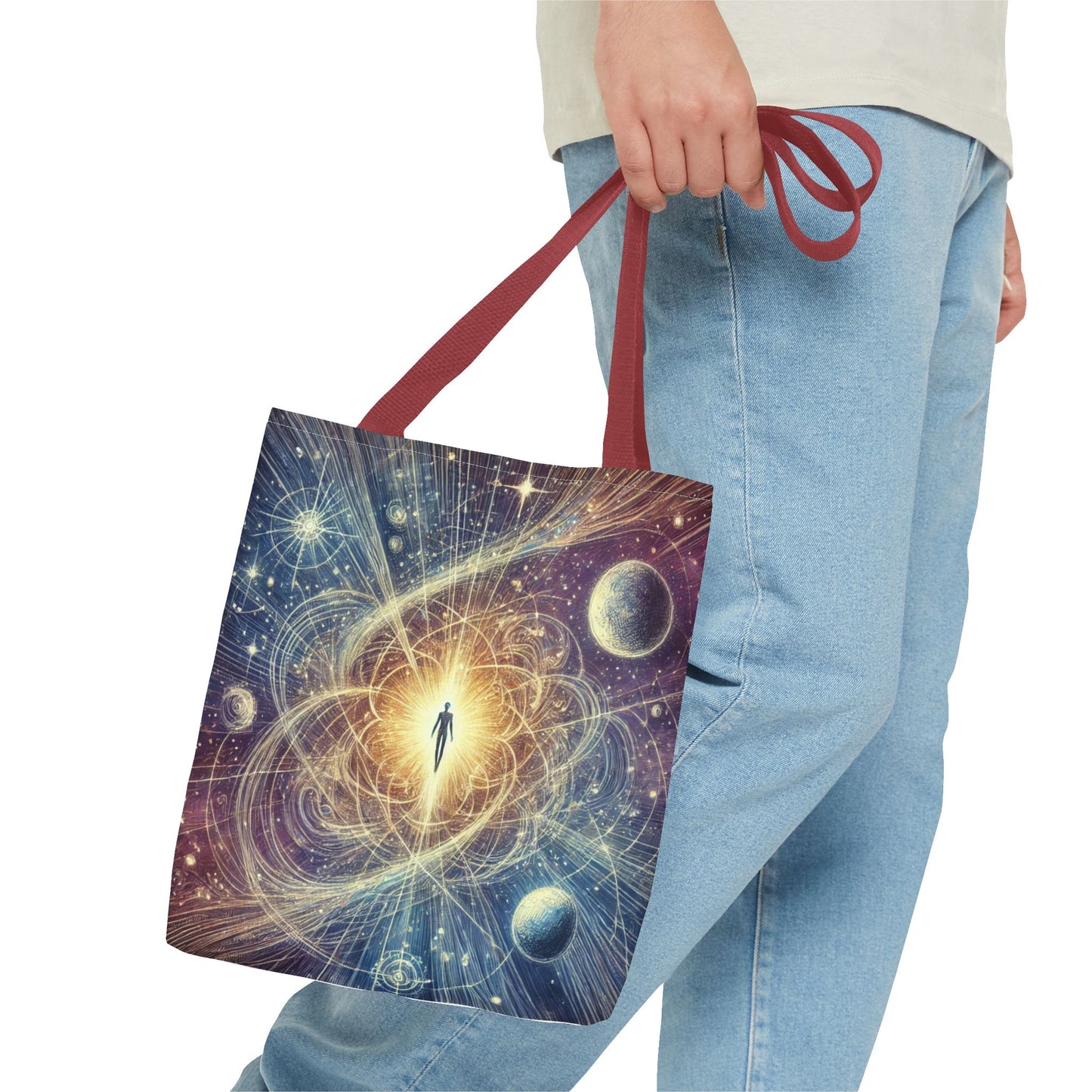 Cosmic Awakening Tote Bag — Spiritual Galaxy Design, 'Inner Light' All-Over Print
