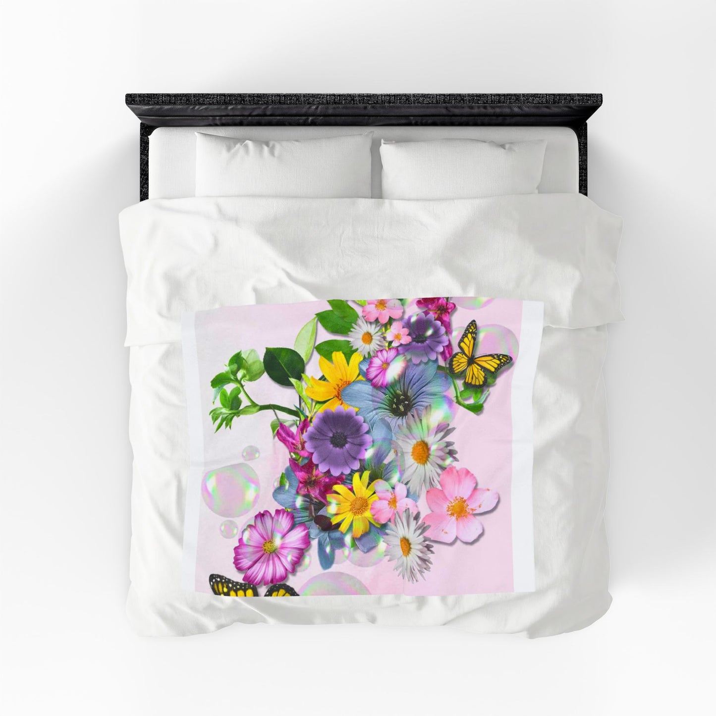 Floral Butterfly Velveteen Plush Blanket