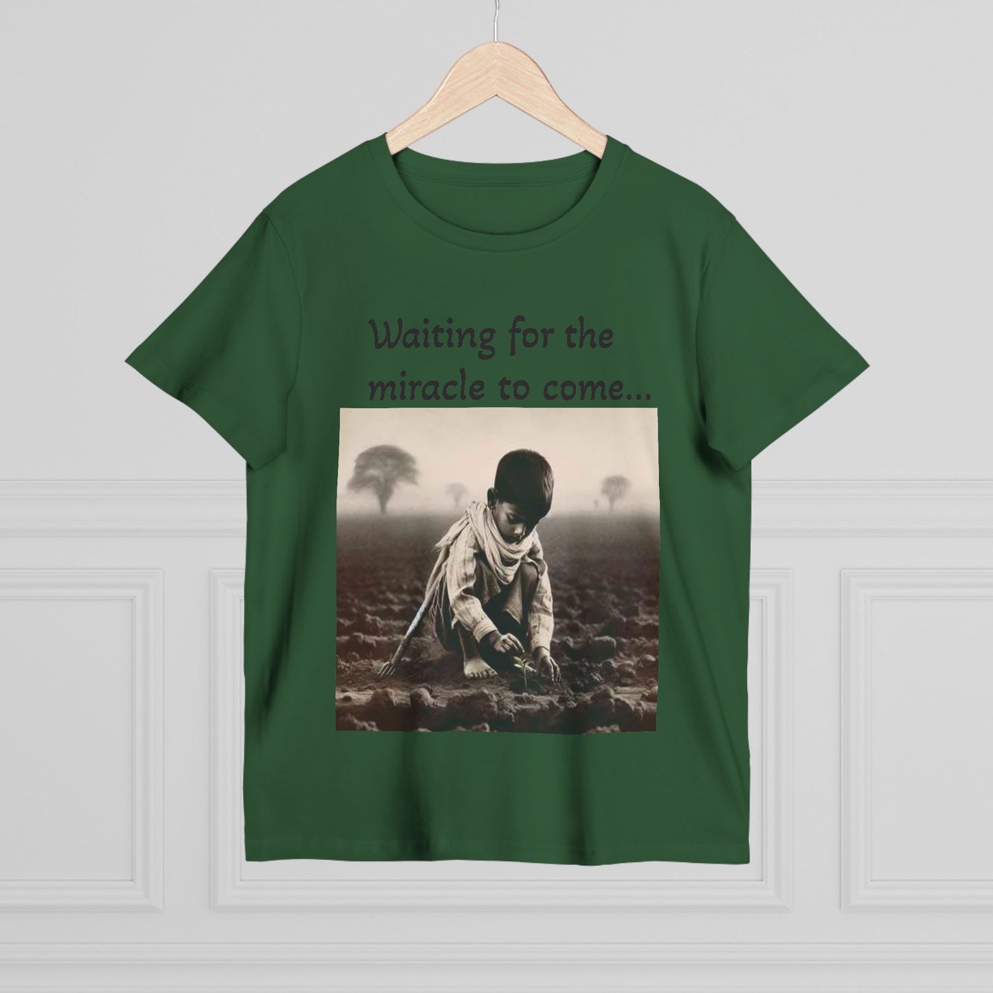 Waiting for the Miracle to Come Women’s Tee — Inspirational Photo Graphic T-Shirt