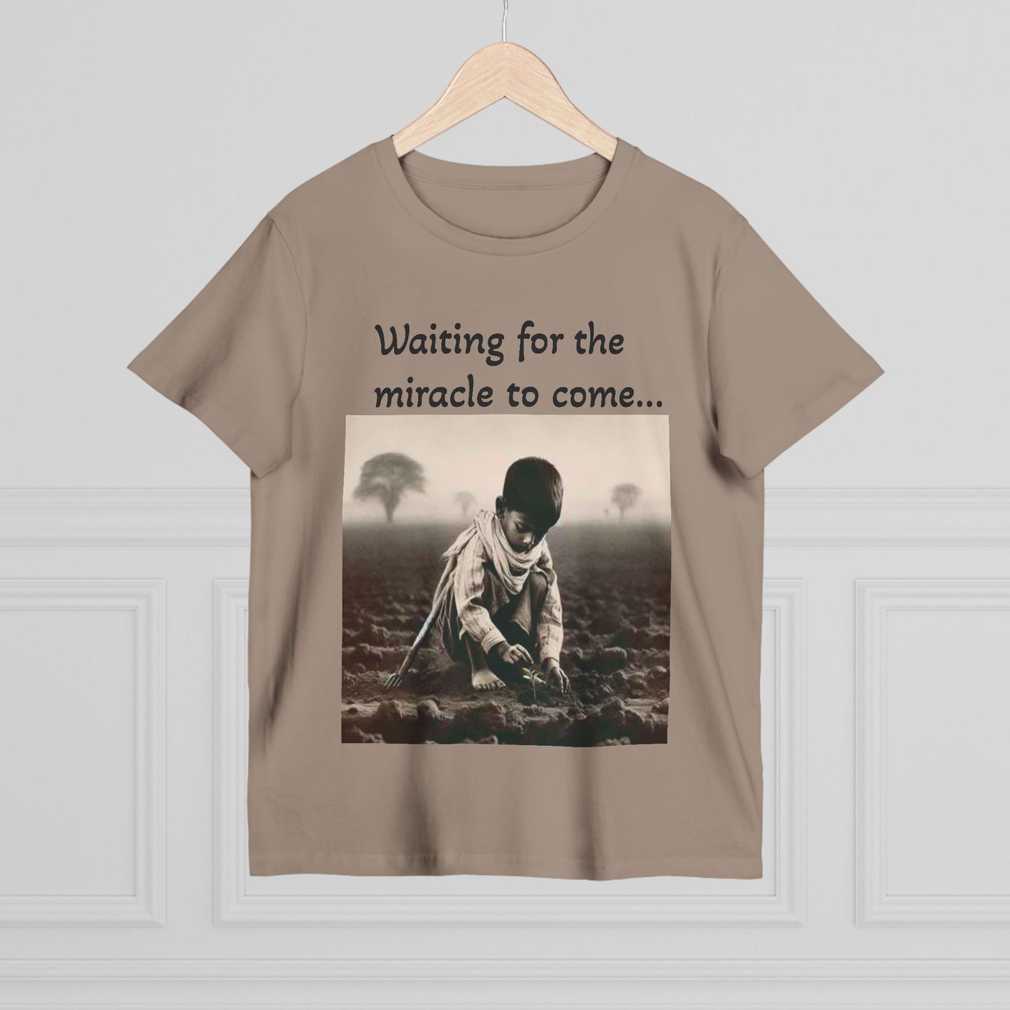 Waiting for the Miracle to Come Women’s Tee — Inspirational Photo Graphic T-Shirt
