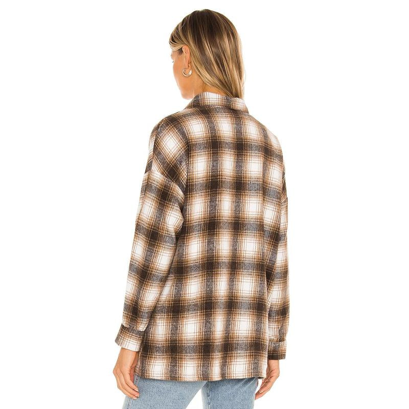 Lovers and Friends Harlow Flannel Shacket in Black & White