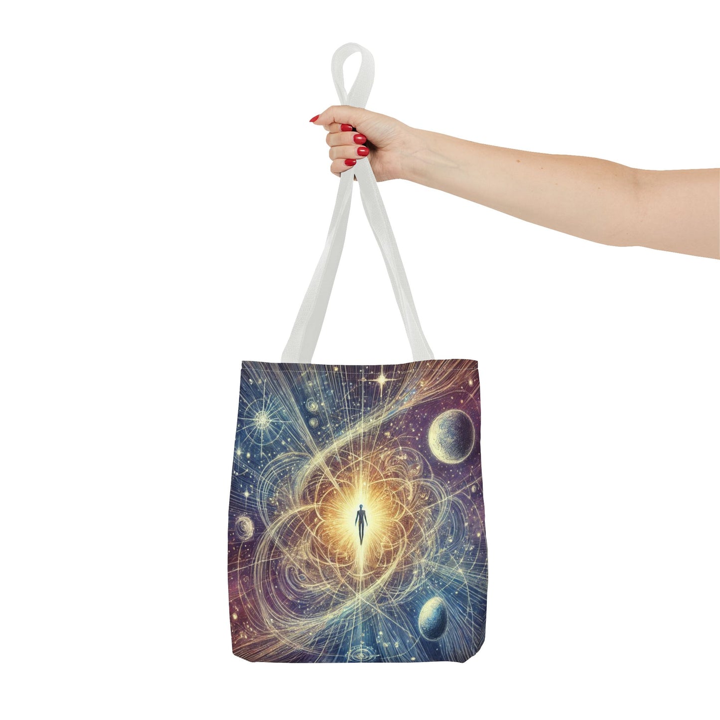 Cosmic Awakening Tote Bag — Spiritual Galaxy Design, 'Inner Light' All-Over Print