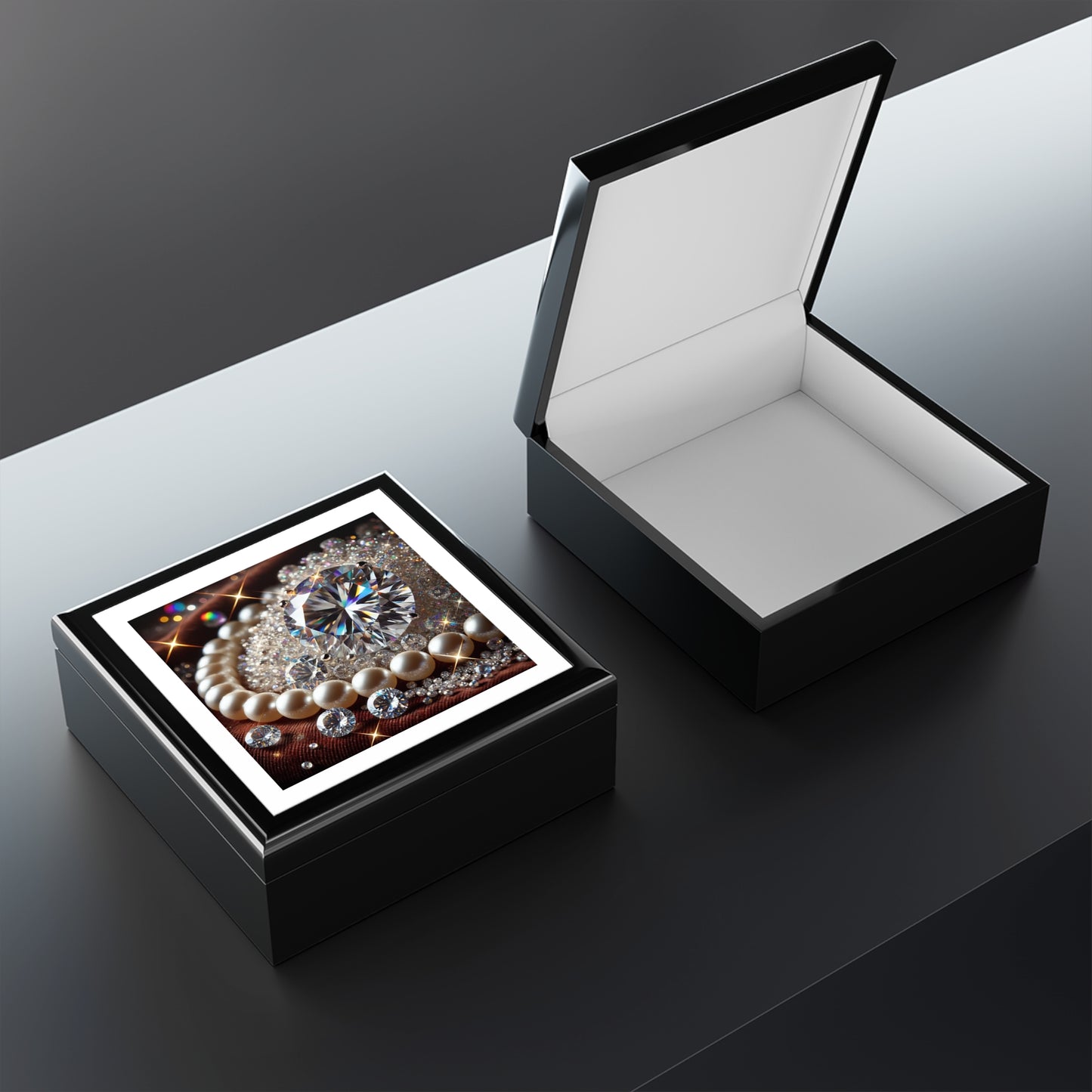Jewelry Box — Sparkling Diamond & Pearl Keepsake Box