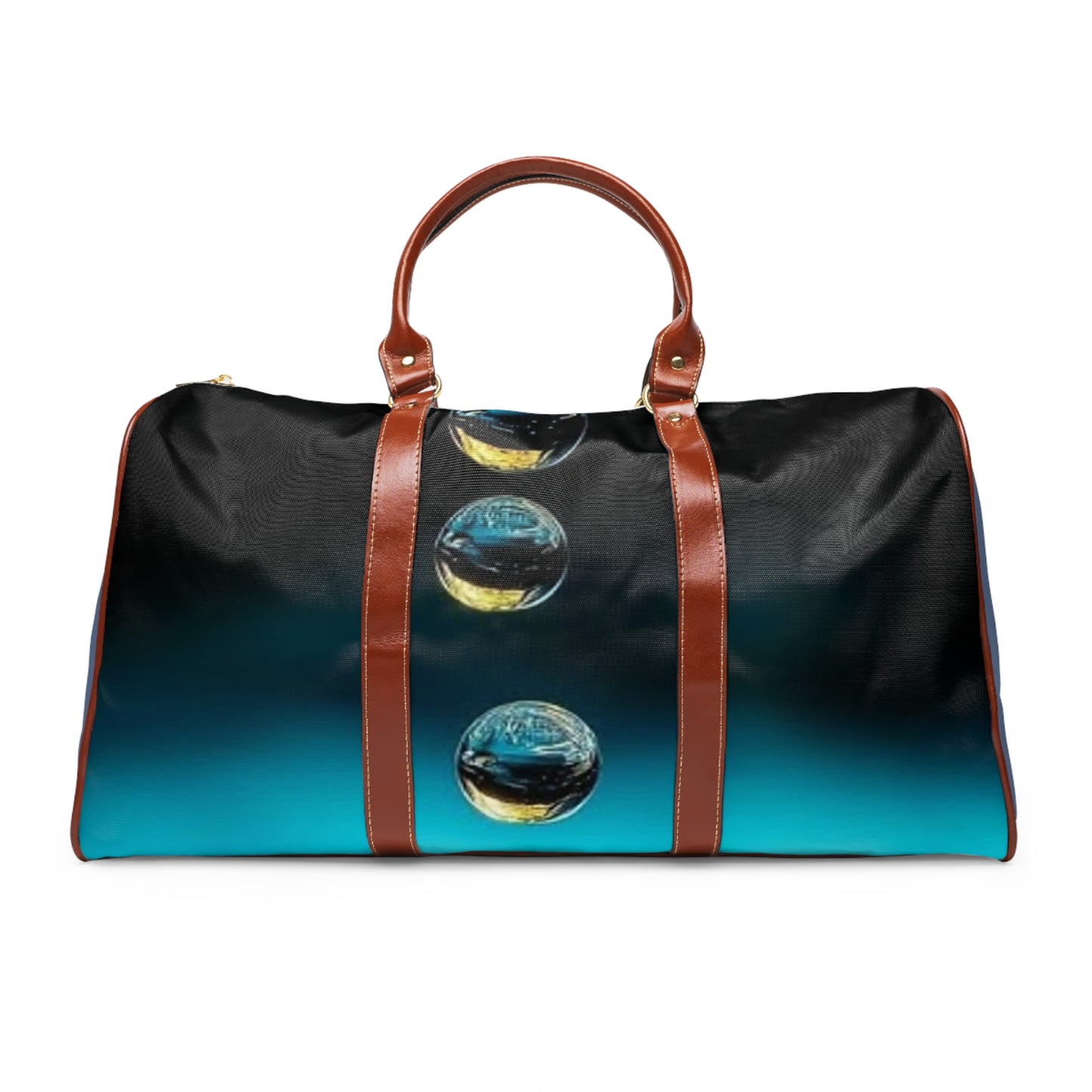 Waterproof Travel Bag - Blue Water Droplet Wave Duffle