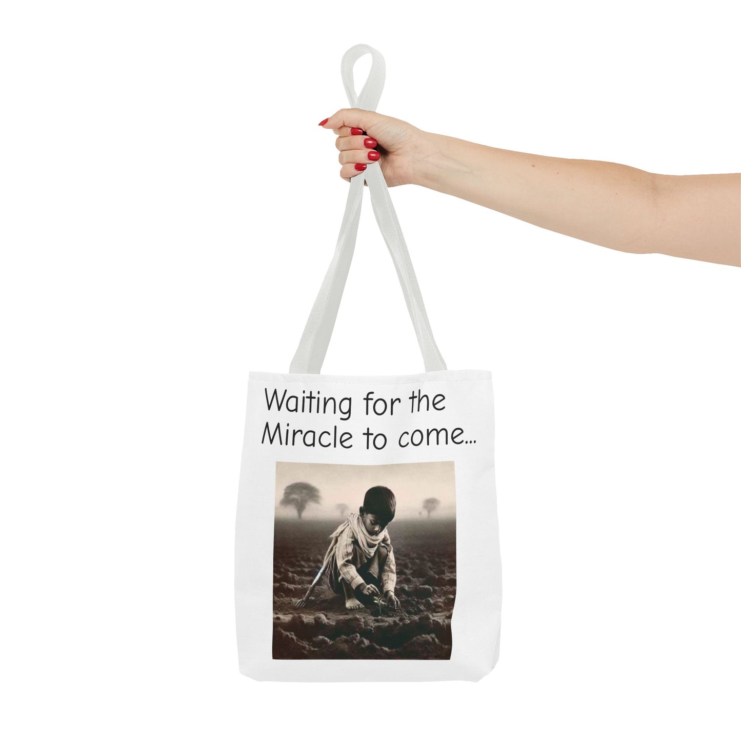 Tote Bag — "Waiting for the Miracle to Come" Inspirational Photo Tote