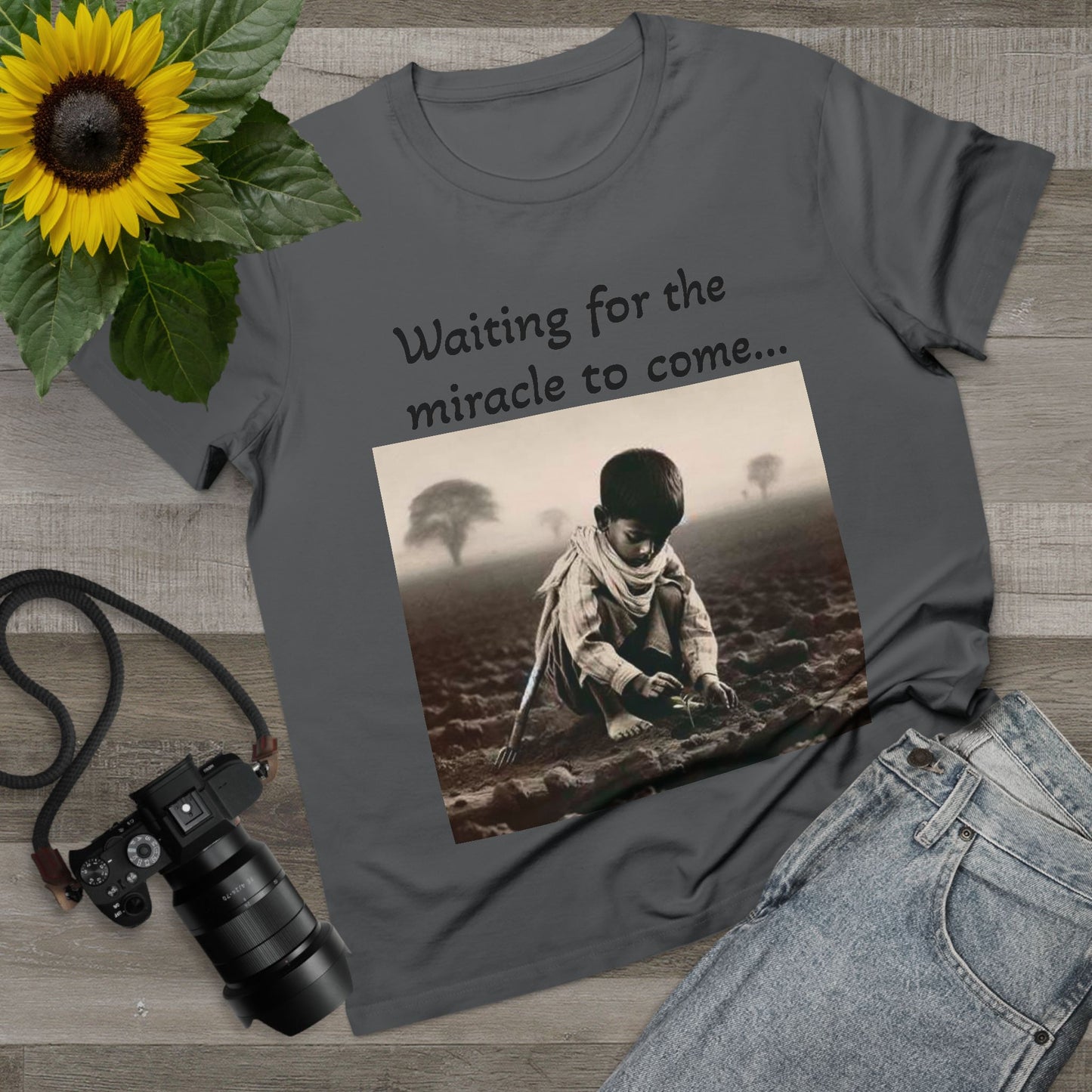 Waiting for the Miracle to Come Women’s Tee — Inspirational Photo Graphic T-Shirt
