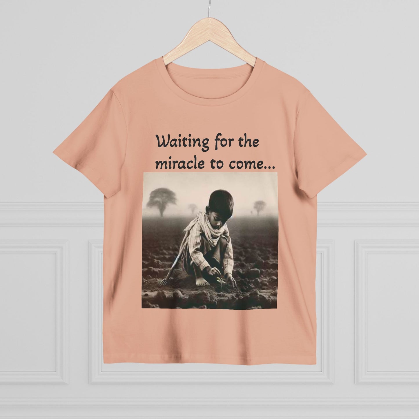 Waiting for the Miracle to Come Women’s Tee — Inspirational Photo Graphic T-Shirt