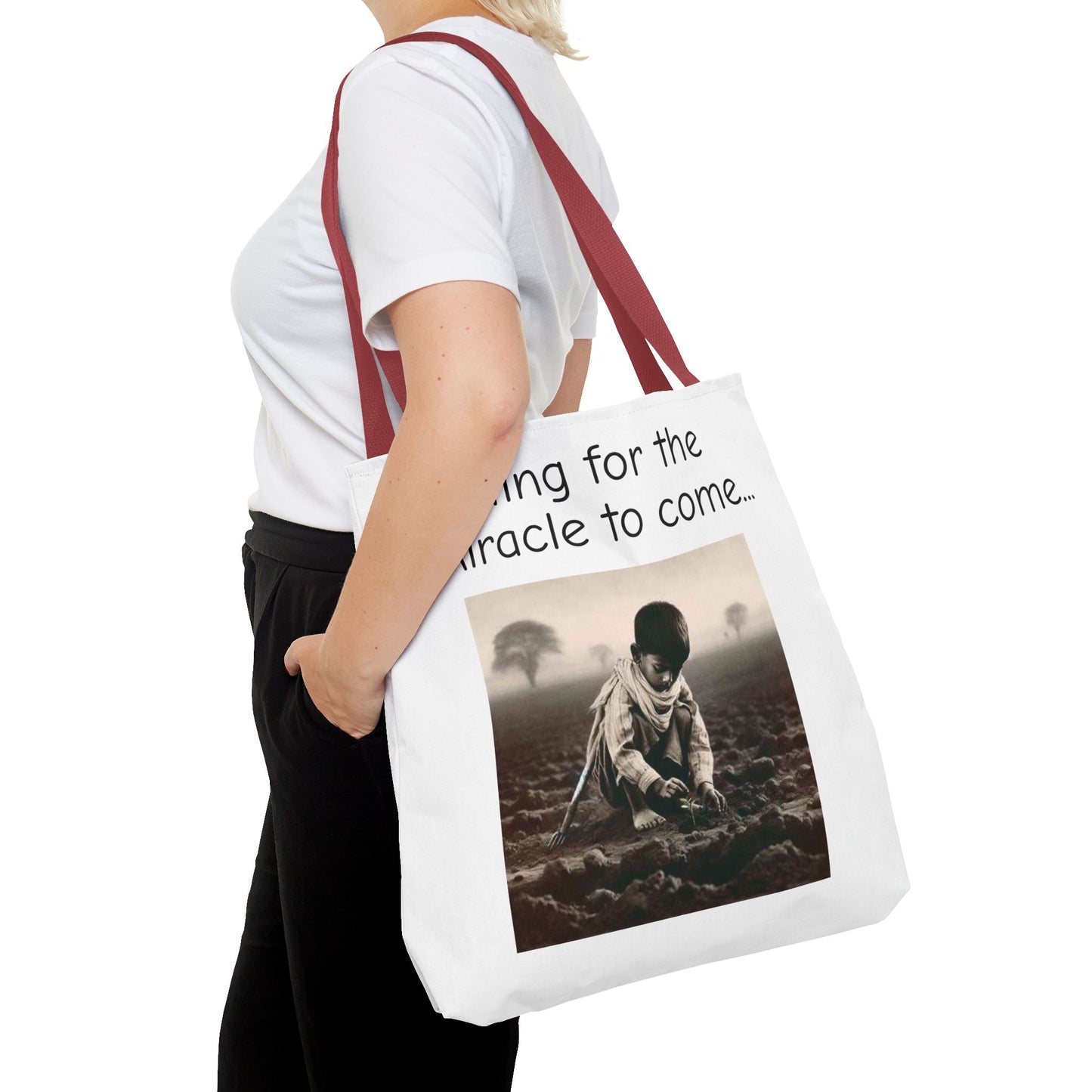Tote Bag — "Waiting for the Miracle to Come" Inspirational Photo Tote