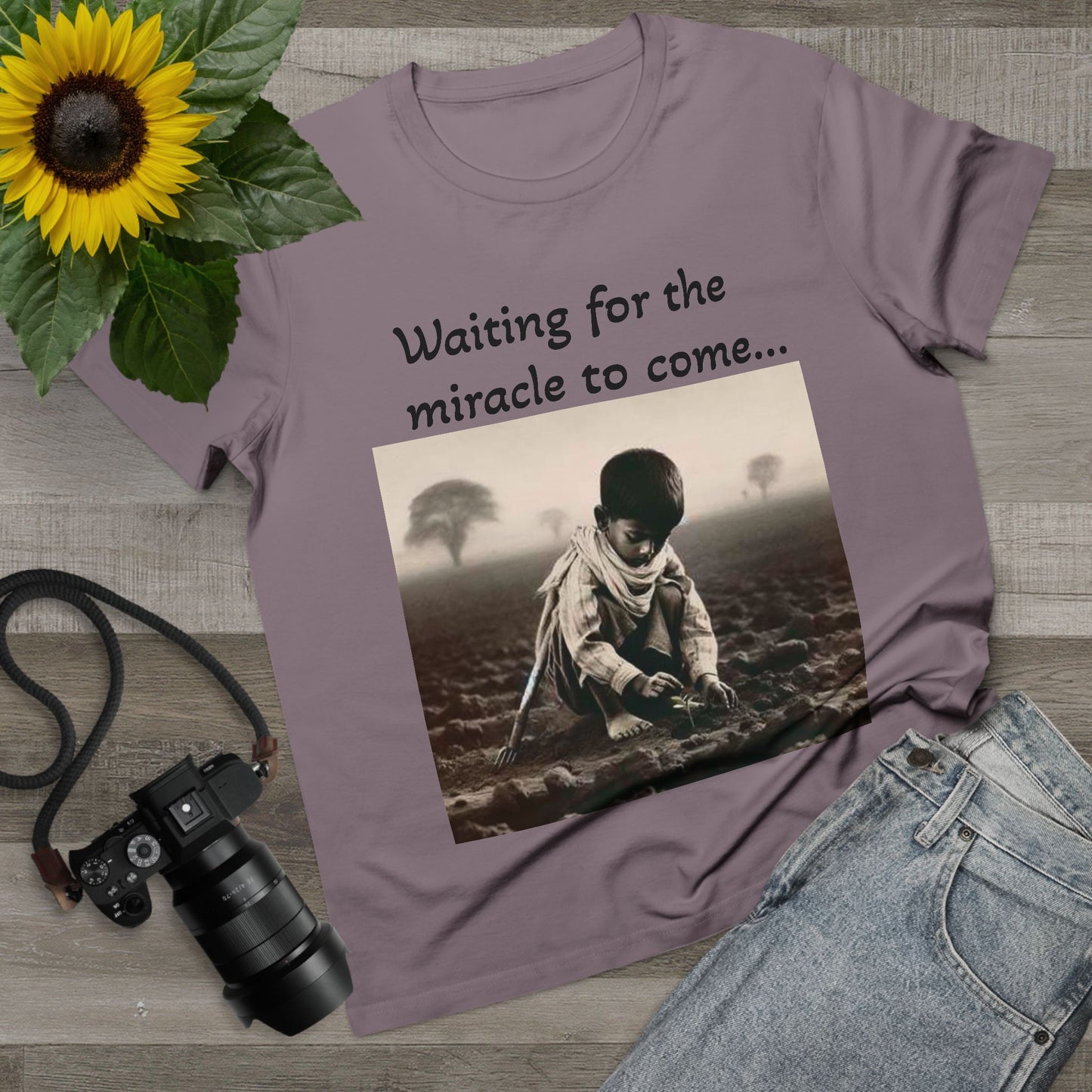 Waiting for the Miracle to Come Women’s Tee — Inspirational Photo Graphic T-Shirt