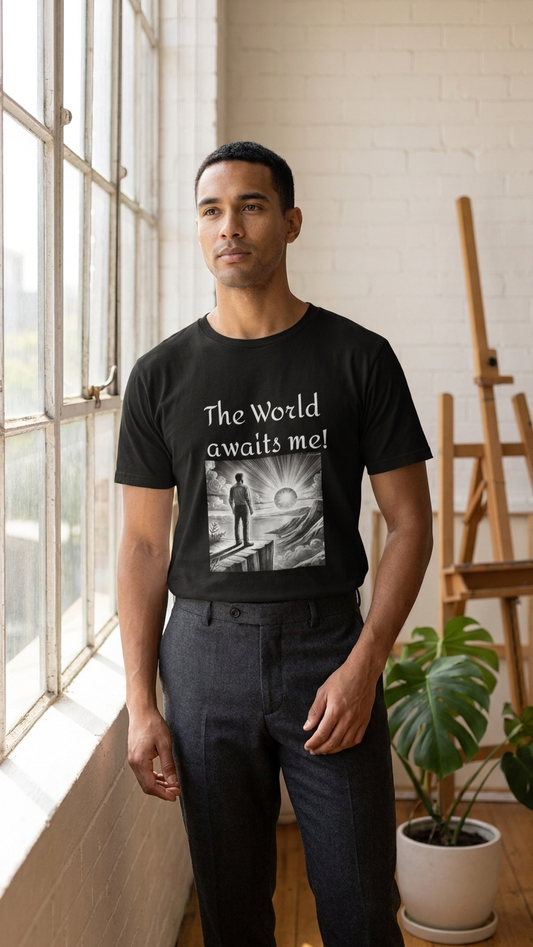 Men's Tee - The World Awaits Me (Black)