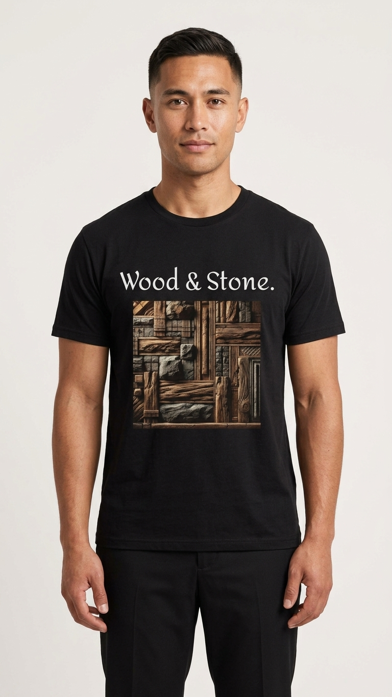 Men's Tee - Wood & Stone (Black)