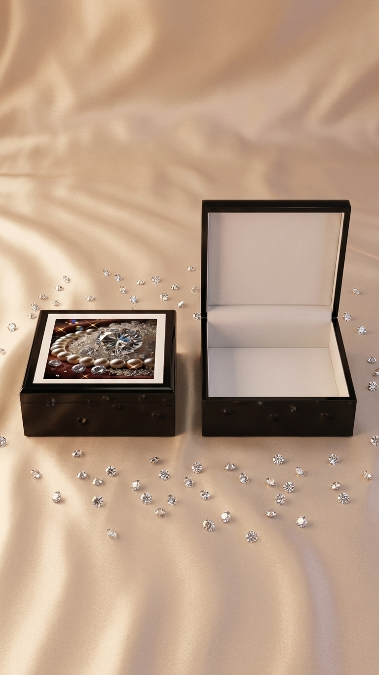 Jewelry Box — Sparkling Diamond & Pearl Keepsake Box