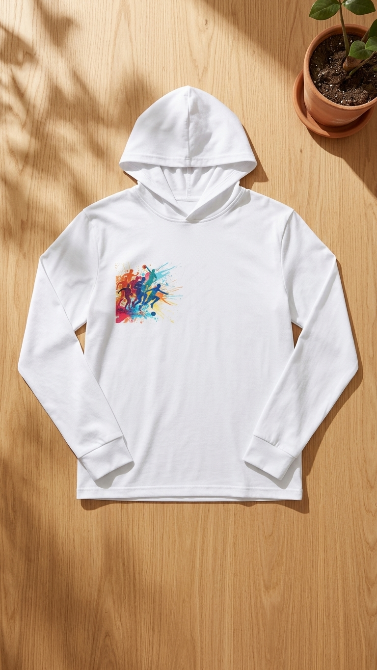 Sports Warmup Hoodie — Color Splash Athletic Pullover (Just Sport)