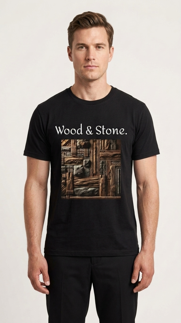 Men's Tee - Wood & Stone (Black)