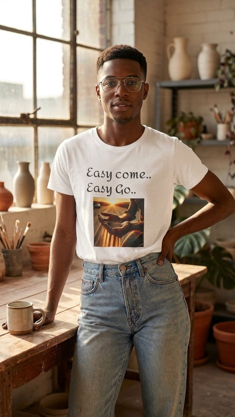 Easy Come Easy Go T-Shirt — Sunset Hands Inspirational Graphic Tee