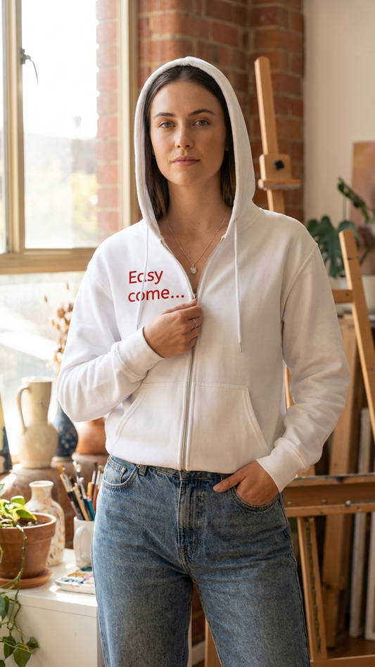 Zip Hoodie — "Easy Come... Easy Go..." Dandelion Graphic