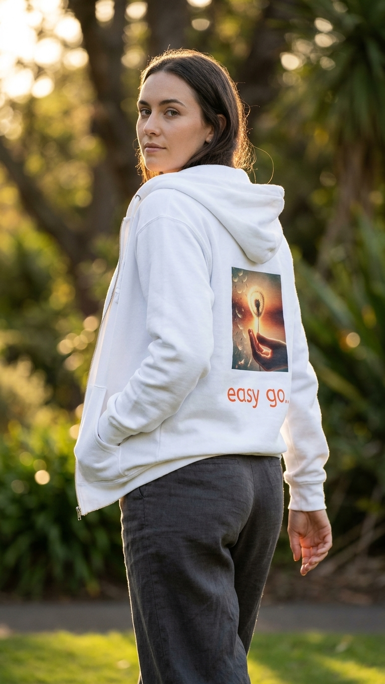 Zip Hoodie — "Easy Come... Easy Go..." Dandelion Graphic