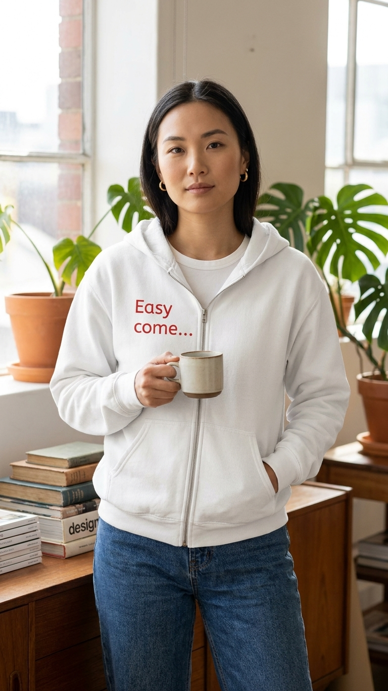 Zip Hoodie — "Easy Come... Easy Go..." Dandelion Graphic