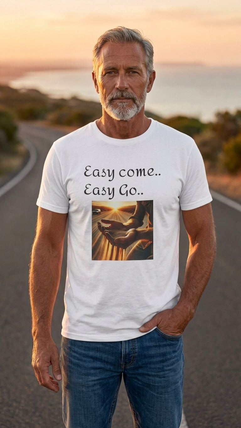Easy Come Easy Go T-Shirt — Sunset Hands Inspirational Graphic Tee