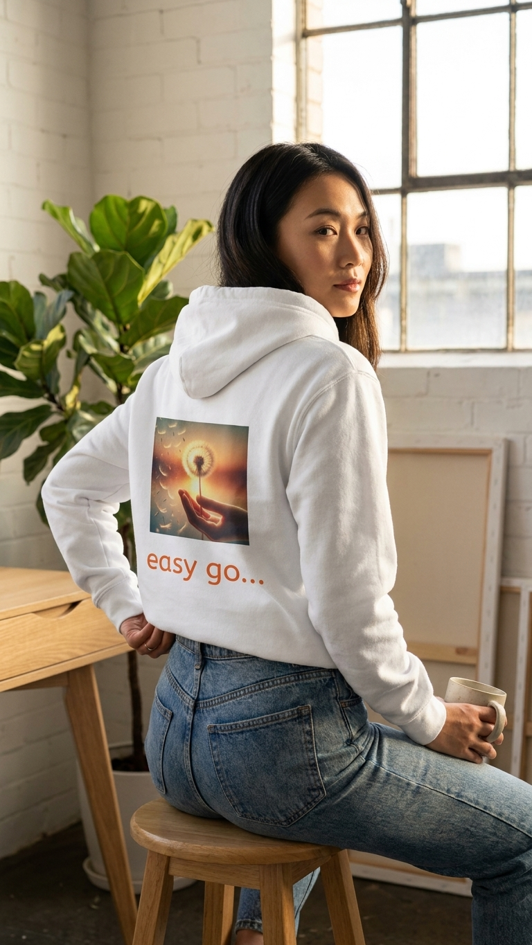 Zip Hoodie — "Easy Come... Easy Go..." Dandelion Graphic