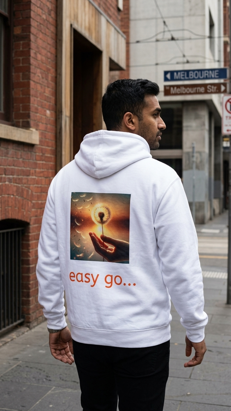 Zip Hoodie — "Easy Come... Easy Go..." Dandelion Graphic