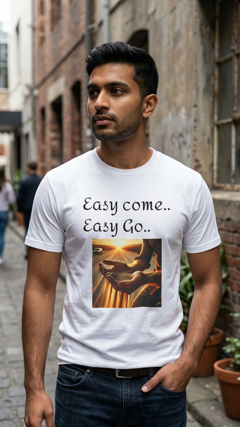Easy Come Easy Go T-Shirt — Sunset Hands Inspirational Graphic Tee