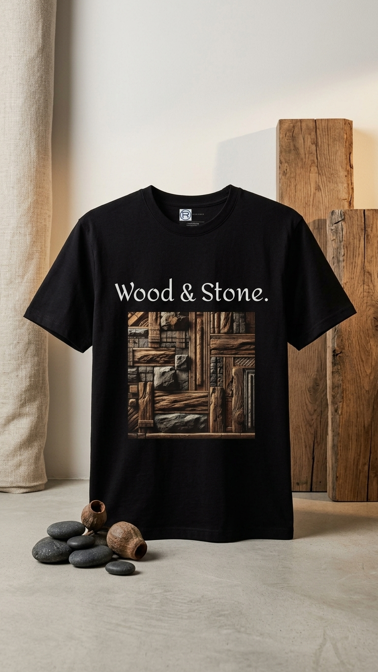 Men's Tee - Wood & Stone (Black)